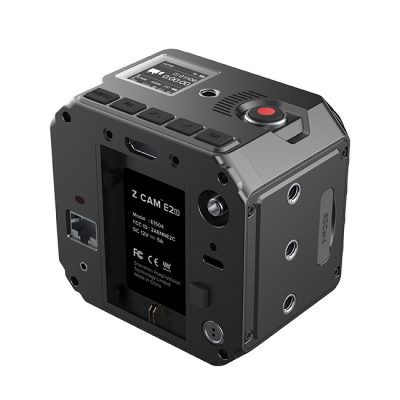 z-cam compacte 4K camera met MFT mount achterkant met Sony F970 batterij houder